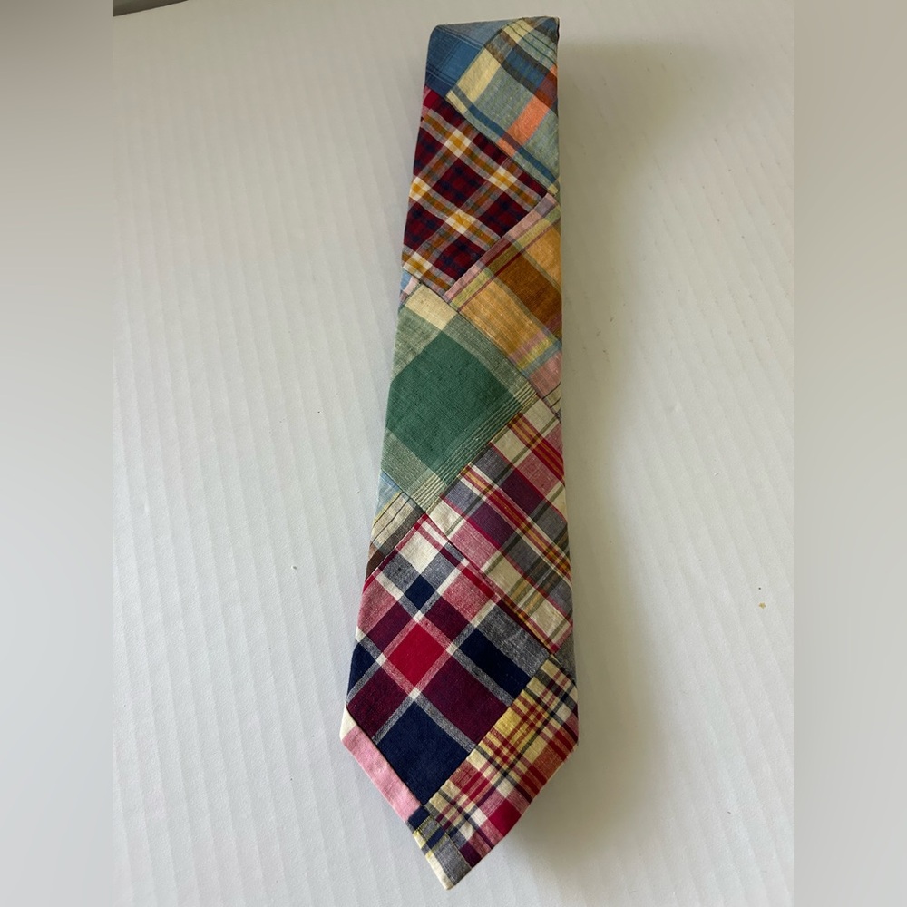 Men’s Vintage Burberrys Silk Madras Plaid Necktie